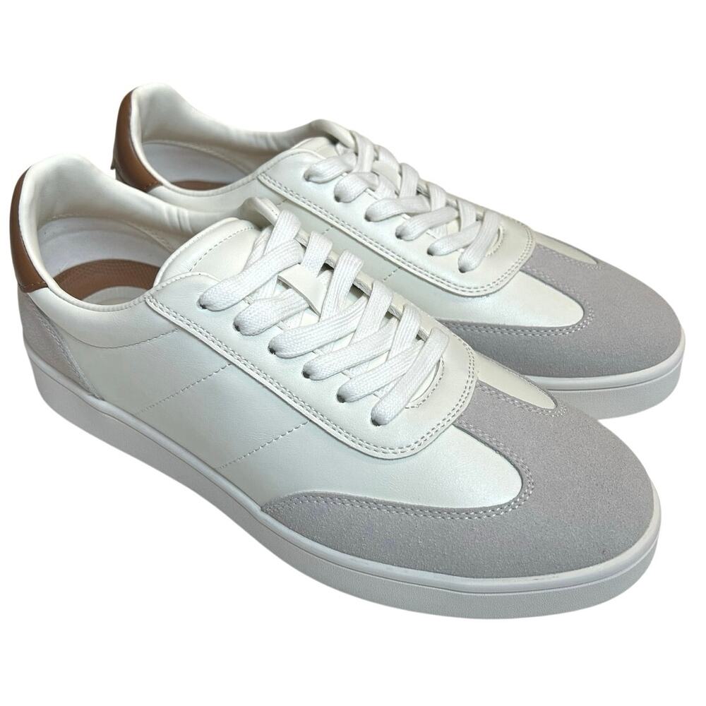 Bruno Marc Sneakers Men 9.5 White Gray Suede Casual Low Top New Box